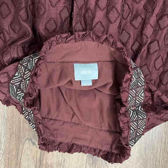 Maeve‎ X Anthropologie Women's Brown Diamond-Cut A-line Skirt Size 8 - Picture 11 of 12